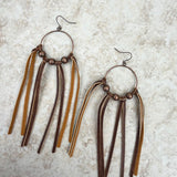 ERZ210125-28     Cooper hoop with Navajo pearls tassel Earrings