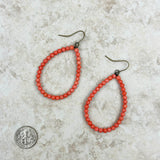 ERZ211105-10	Light pink coral teardrop hoop Earrings