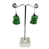 ERZ220905-06     Flat green nature stone Earring