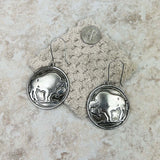 ERZ221025-07    Silver Buffalo Concho Earrings