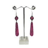 ERZ221125-09     2.5 Inches pink stone teardrop Earring