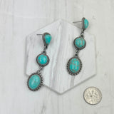 ERZ231205-01                    Silver metal with blue turquoise stone concho Earrings