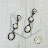 ERZ231205-01                    Silver metal with blue turquoise stone concho Earrings