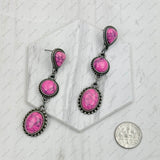 ERZ231205-01                    Silver metal with blue turquoise stone concho Earrings