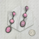 ERZ231205-01                    Silver metal with blue turquoise stone concho Earrings