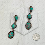 ERZ231205-06                   Copper metal with blue turquoise stone concho Earrings