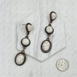 ERZ231205-06                   Copper metal with blue turquoise stone concho Earrings