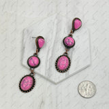 ERZ231205-06                   Copper metal with blue turquoise stone concho Earrings