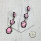 ERZ231205-06                   Copper metal with blue turquoise stone concho Earrings