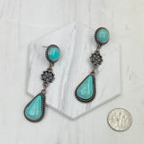 ERZ231205-16                   Copper metal with blue turquoise stone concho Earrings