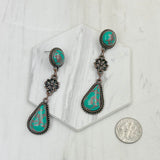 ERZ231205-16                   Copper metal with blue turquoise stone concho Earrings