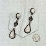 ERZ231205-16                   Copper metal with blue turquoise stone concho Earrings
