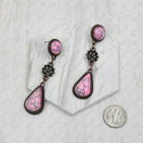 ERZ231205-16                   Copper metal with blue turquoise stone concho Earrings