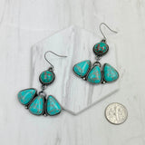 ERZ231205-31                   Silver metal with white and orange turquoise stone Earrings