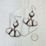 ERZ231205-36                Copper metal with orange turquoise stone Earrings