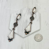 ERZ231205-66             Copper metal with orange stone Earrings