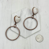 ERZ231205-86         Copper metal with blue turquoise heart stone Earrings