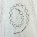 HATC240609-04                   22 inches Silver circle metal with clear Rylstone beads Hat chain
