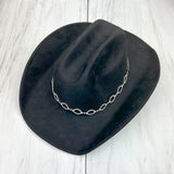 HATC240609-04                   22 inches Silver circle metal with clear Rylstone beads Hat chain