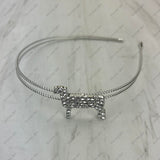HB251226-01-SHEEP                Silver metal with clear crystal sheep Headband