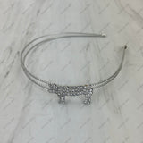 HB251226-02-PIG                Silver metal with clear crystal pig Headband