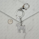 KCS230816-02    Clear crystal goat keychain