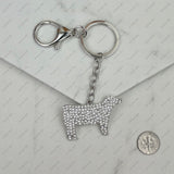 KCS230816-04    Clear crystal cow keychain