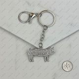 KCS230816-06            Clear crystal piggy keychain