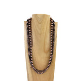 NKS230603-21     23 inches double strings cooper Navajo pearl bead necklace