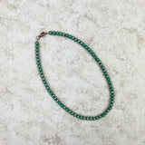 NKS230603-29-GREEN      "15 Inches 6mm cooper with green color  Navajo pearl bead Necklace"
