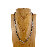 NKS230603-37-SILVER     23 Inches 6mm silver Navajo pearl bead Necklace