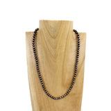 NKS230603-44-COOPER      21 Inches 6mm cooper Navajo pearl bead Necklace