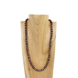 NKS230603-47-COOPER     22 Inches 8mm cooper Navajo pearl bead Necklace