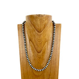 NKS230603-47-SILVER      22 Inches 8mm silver Navajo pearl bead Necklace