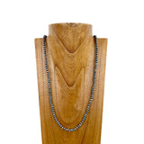 NKS230603-50     32 inches 6mm cooper with blue Navajo pearl bead Necklace