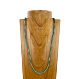 NKS230603-51      32 inches 6mm cooper with green Navajo pearl bead Necklace