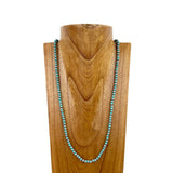 NKS230603-52     "32 inches 6mm cooper with turquoise color Navajo  pearl bead Necklace"