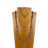NKS230603-60-COOPER     34 inches 8mm cooper Navajo pearl bead Necklace