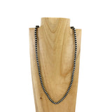NKS230603-63-SILVER     34 Inches 6mm silver Navajo pearl bead Necklace