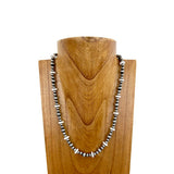 NKS230603-70-WHITE     "21 Inches Silver Navajo pearl with white stone beads Necklace"