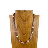 NKS230603-71-WHITE      "21 Inches cooper Navajo pearl with white stone  beads Necklace"