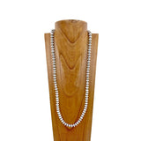 NKS230603-72-WHITE     "34 Inches Silver Navajo pearl with white stone  beads Necklace"