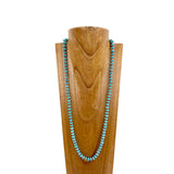 NKS230603-73-BLUE     "34 Inches cooper Navajo pearl with blue turquoise  stone beads Necklace"