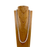 NKS230603-73-WHITE     "34 Inches cooper Navajo pearl with white stone beads  Necklace"