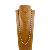 NKS230603-75-WHITE     "34 Inches cooper Navajo pearl with white stone beads  Necklace"