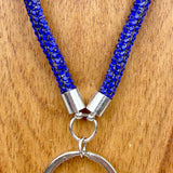 NKS230702-20-DARK BLUE	 27 Inches dark blue color crystal lanyard