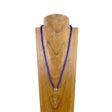 NKS230702-20-DARK BLUE	 27 Inches dark blue color crystal lanyard