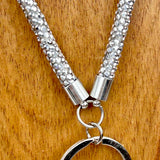 NKS230702-20-SILVER	     27 Inches silver color crystal lanyard