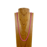 NKS230708-43	34 inches long 6mm hot pink stone beads Necklace