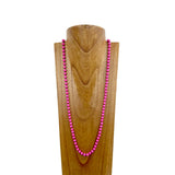 NKS230708-47	34 inches long 8mm hot pink stone beads Necklace